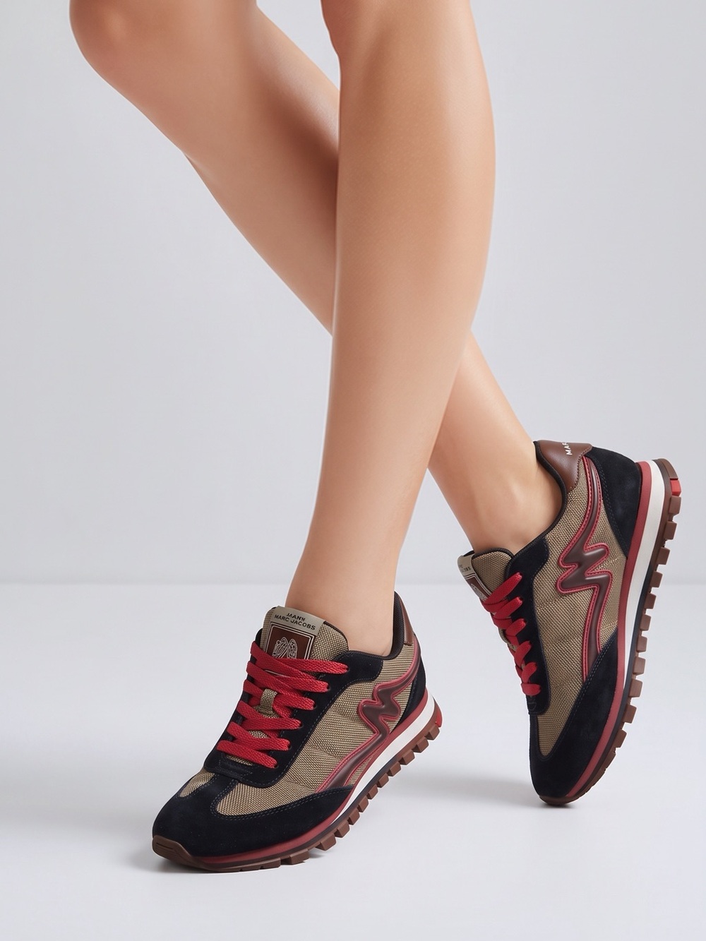 Marc Jacobs Black, Brown & Red Women's Sneakers